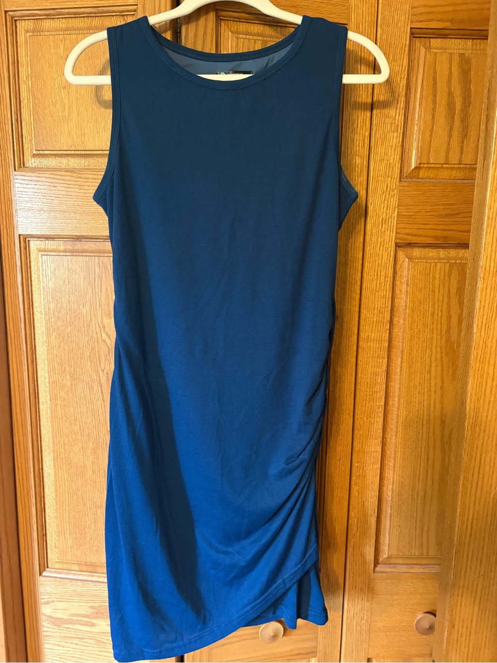Sleek bodycon Blue Sleeveless Mini Dress